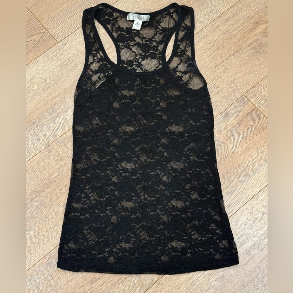 Bozzolo Black Lace Tank Top